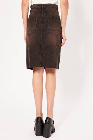 Gonna taglio dritto in jeans - Nero