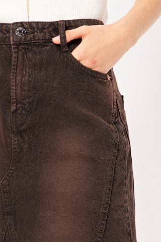 Gonna taglio dritto in jeans - Nero