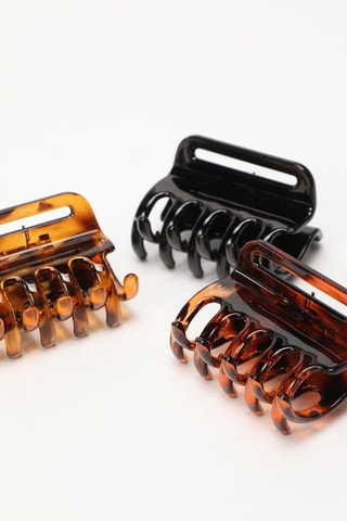 3 mollette per capelli - Marrone e nero