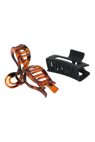 2 mollette per capelli - Marrone e nero