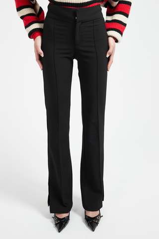 Pantaloni bootcut a vita alta - Nero