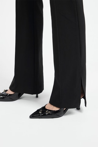 Pantaloni bootcut a vita alta - Nero