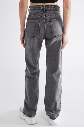 Jeans straight mid-rise - Grigio