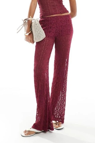 Pantaloni casual in pizzo - Bordeaux