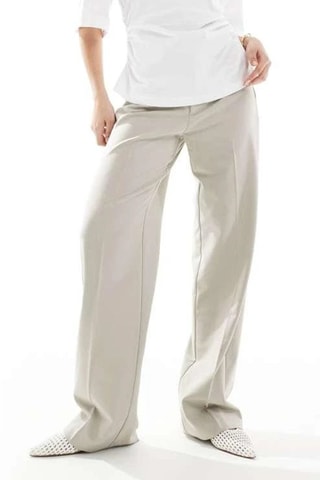 Pantaloni a vita alta - Beige