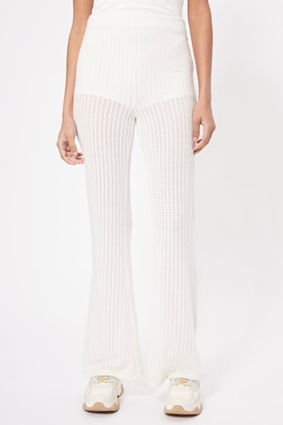 Pantaloni flare a vita alta - Ecrù