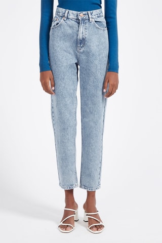 Jeans mom a vita alta - Blu