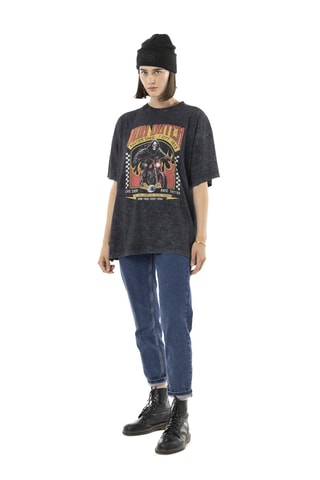 T-shirt relaxed - Noir, blanc et jaune
