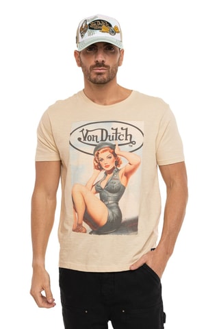 T-shirt regular Slub Girls - Beige et bleu