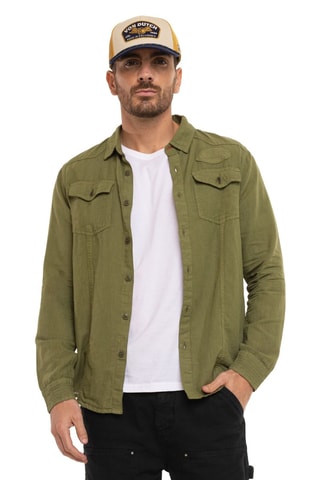 Chemise regular en lin Lino - Kaki