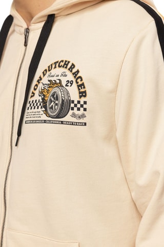 Sudadera con capucha Terry Racer - Gris y amarillo