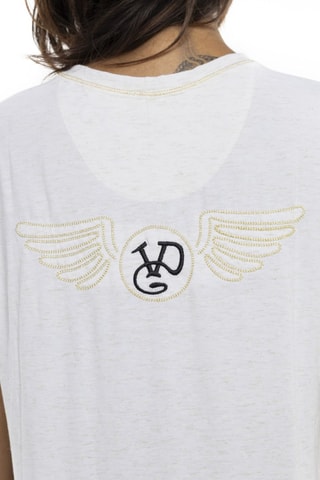 T-shirt oversize Strass - Blanc