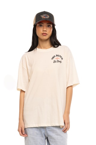 T-shirt oversize Snake - Beige et noir