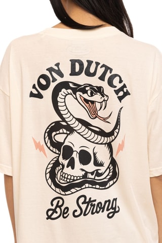 T-shirt oversize Snake - Beige et noir
