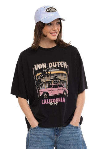 T-shirt relaxed Motel - Noir et rose