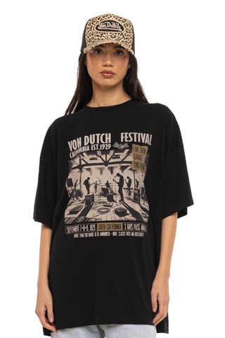 T-shirt oversize Studio - Beige et noir