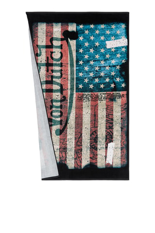 Toalla de playa Flag - Beige y negro