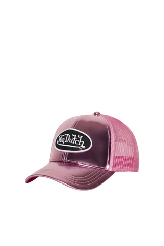Casquette bi-matière Shiny - Noir et rose