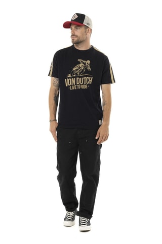 T-shirt regular Theo - Beige et noir