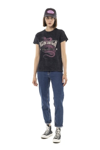 T-shirt regular Vipere - Noir et rose