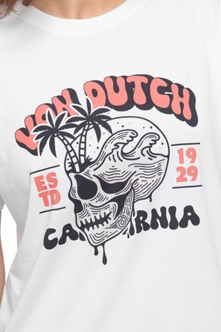 T-shirt oversize Vacation - Blanc et rose