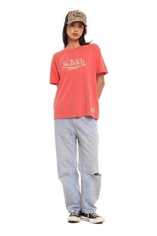 T-shirt regular Wash - Corail et jaune