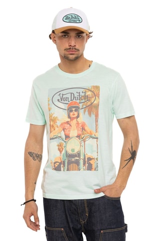 T-shirt regular Slub Girls - Bleu et vert