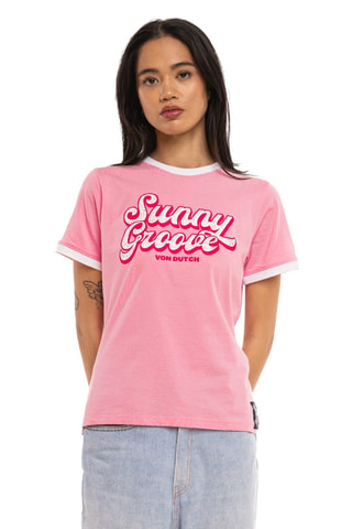 T-shirt regular Groovy - Blanc et rose