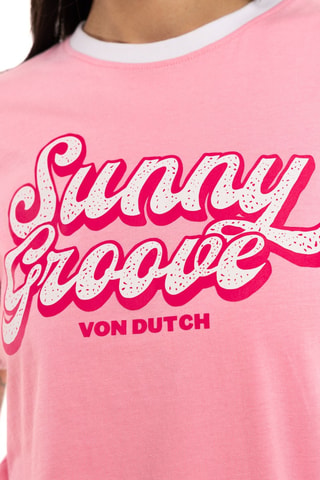 T-shirt regular Groovy - Blanc et rose
