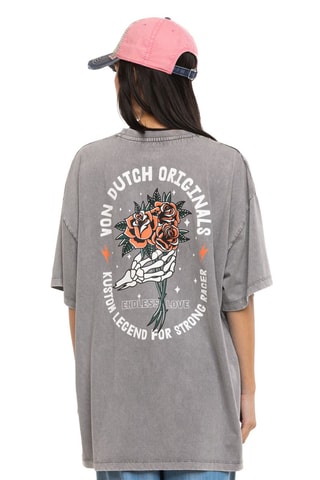 T-shirt relaxed Hand - Blanc et gris