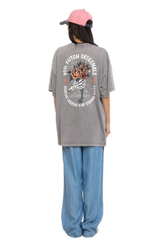 T-shirt relaxed Hand - Blanc et gris
