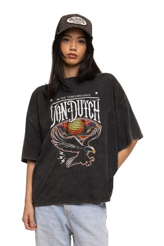 T-shirt oversize Road - Anthracite et orange