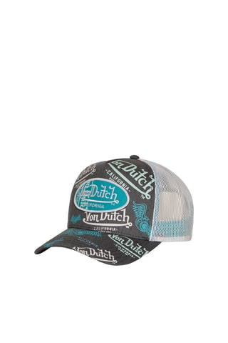 Casquette bi-matière Café - Bleu et gris