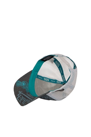 Casquette bi-matière Café - Bleu et gris