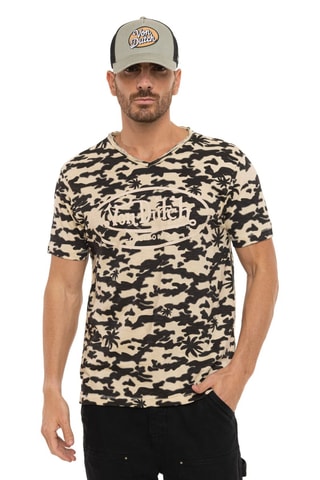 T-shirt regular Ron - Beige et noir