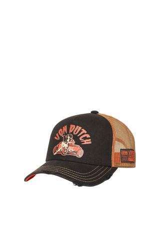 Casquette bi-matière Crew Devil Engine - Beige et noir