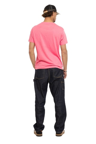 T-shirt regular Slub - Noir et rose