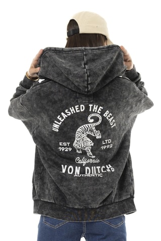 Sweat oversize à capuche Beast - Blanc et noir