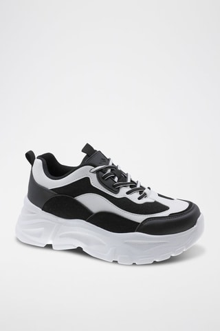Platform Sneakers - Wit en zwart