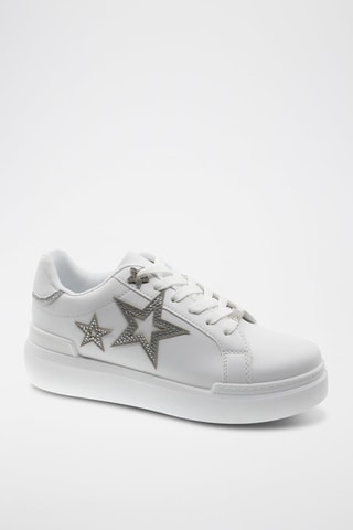 Sneakers - Wit - Wit en zilverkleurig
