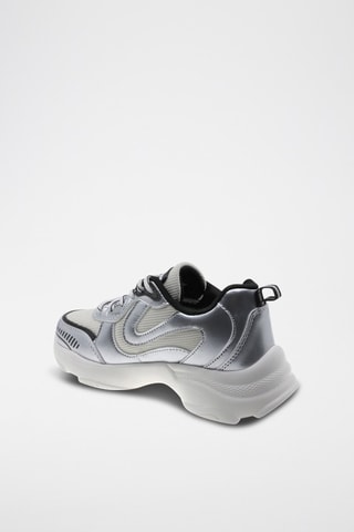 Sneakers - Wit, zwart en zilverkleurig