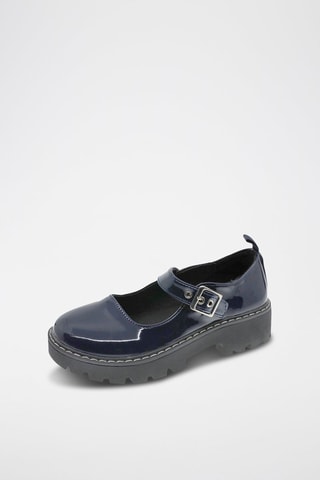 Mary Janes met Plateauzool - Blauw