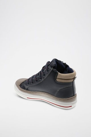 Baskets montantes - Beige, rouge et bleu