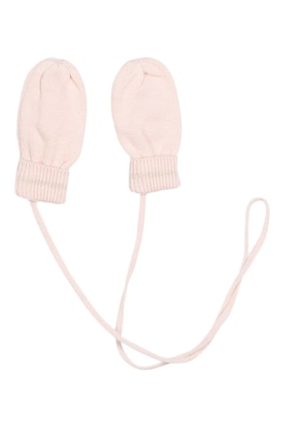 Gorro y manoplas de algodón orgánico y lana - Rosa empolvado - Carrément Beau