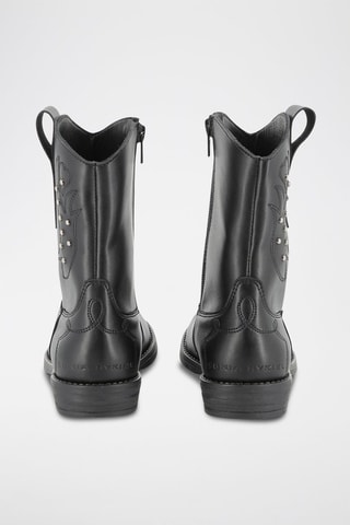 Botines de piel - Negro