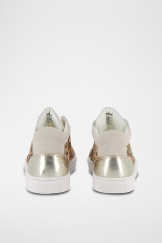 Zapatillas altas de piel - Plateado y beige - Zadig