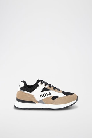 Zapatillas de piel - Beige y blanco - Boss