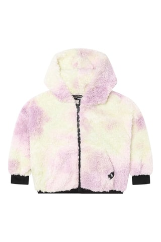 Chaqueta de forro polar con capucha - Blanco y violeta - DKNY