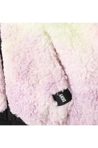 Chaqueta de forro polar con capucha - Blanco y violeta - DKNY