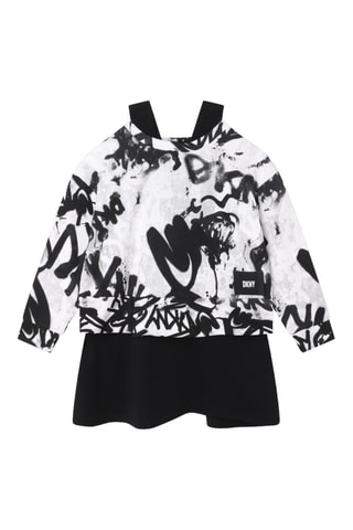Vestido 2 en 1 - Negro y blanco - DKNY